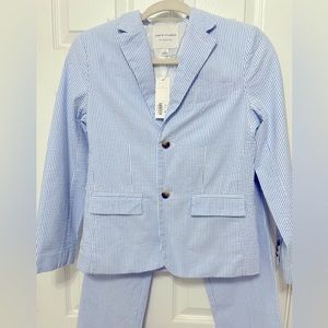 BOYS JANIE AND JACK STRIPED SEERSUCKER SUIT SIZE 12 with tags